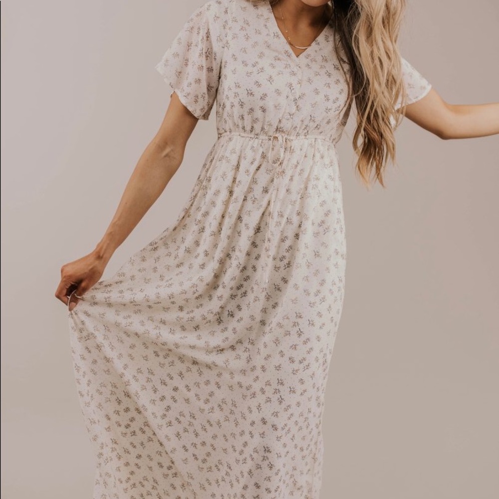 Roolee White Floral Maxi Dress